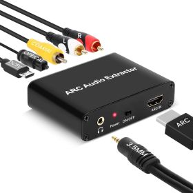 HDMI ARC Audio Extractor, HDMI ARC to Optical RCA Audio Adapter, for TV to Sound bar Sound System Speaker Amplifier